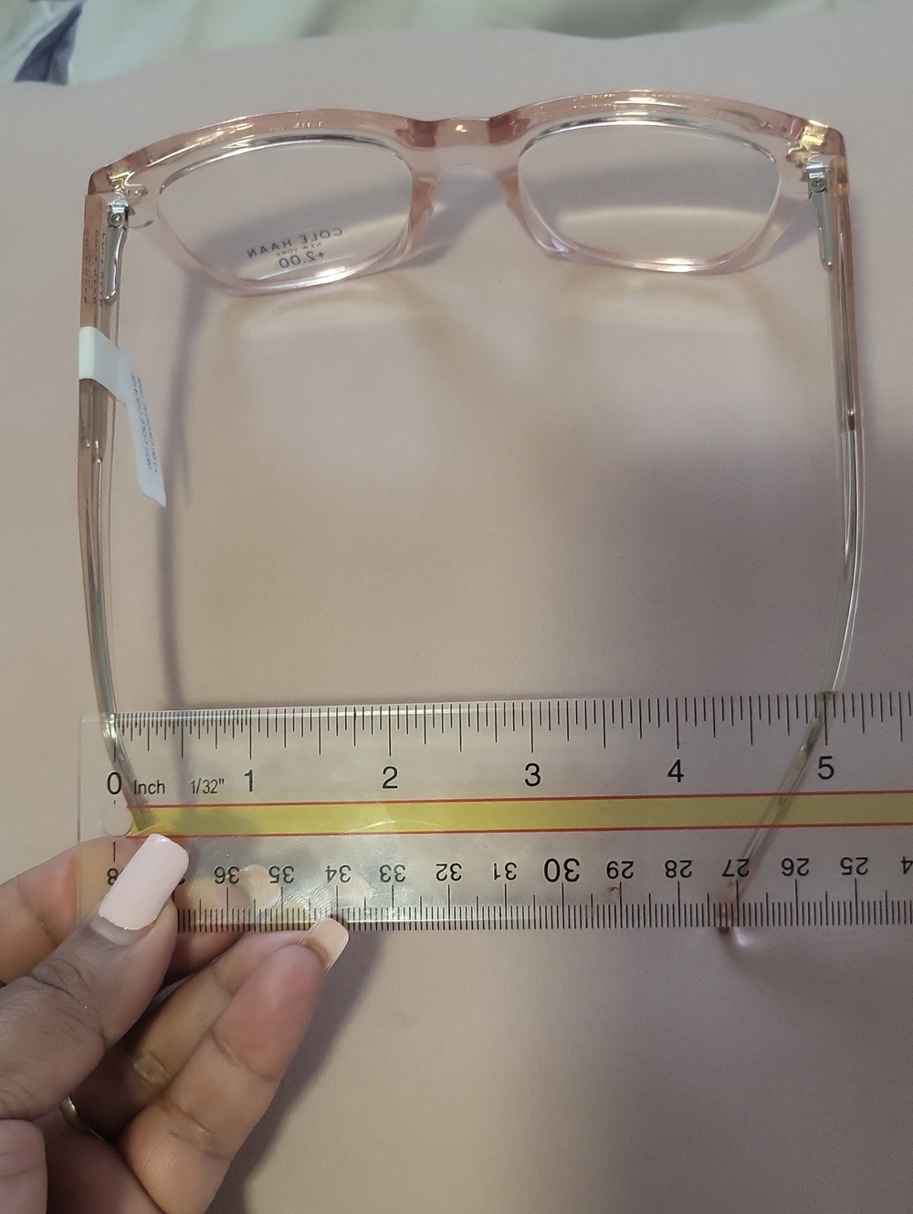 Cole Haan Crystal Pink Rectangular Eyeglasses - Picture 11 of 11